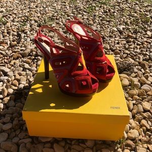 Never worn Vintage suede Fendi heels
